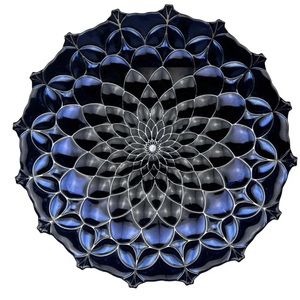 Fruit Bowl Center Piece Large  Deep Blue 16 Inch Diameter
